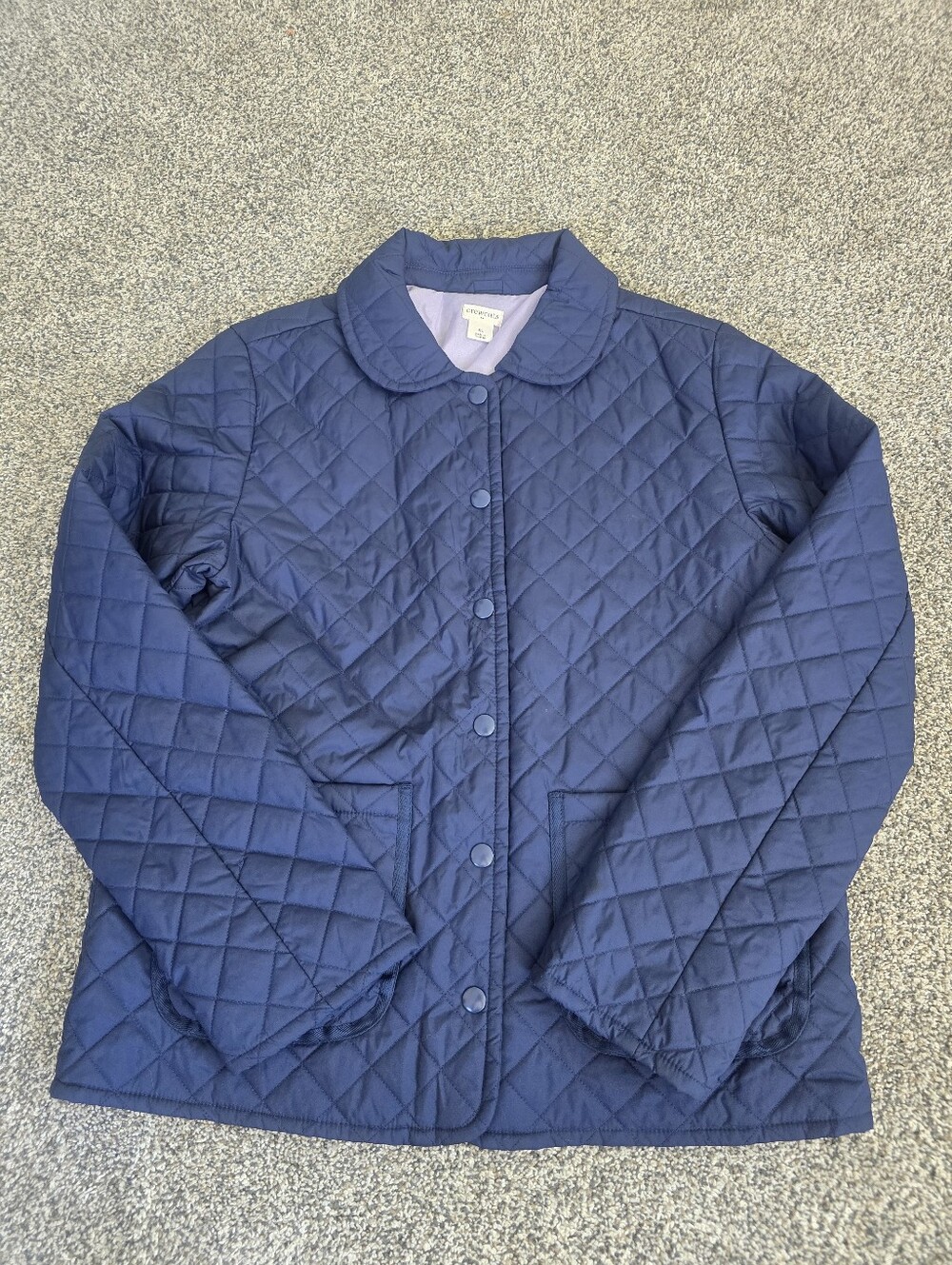 J Crew Factory Girls Blue Quilted Barn Jacket Size XL
